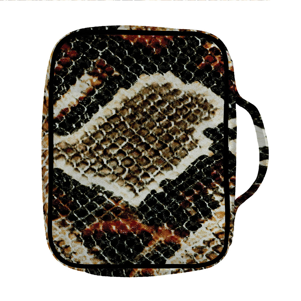 Brown And Black Snakeskin Print Front Pocket Bible Bag