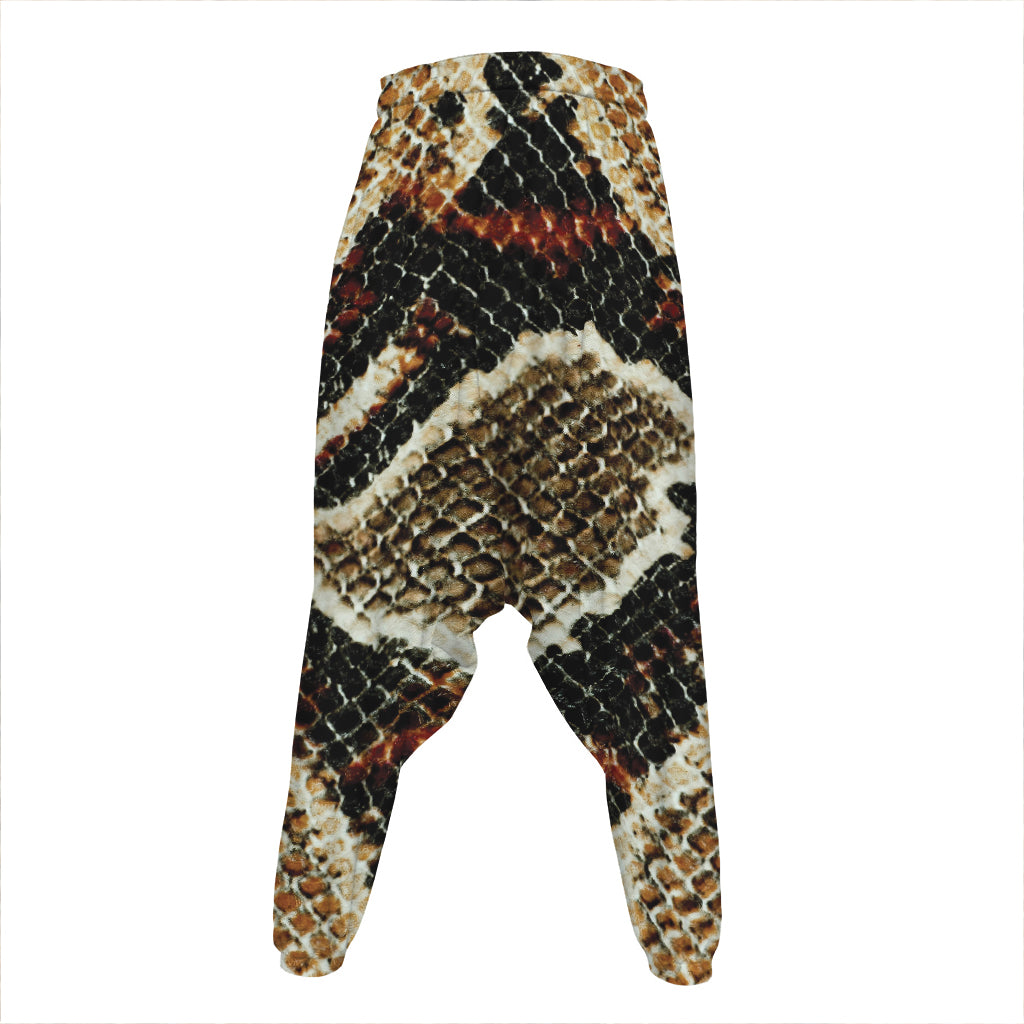 Brown And Black Snakeskin Print Hammer Pants