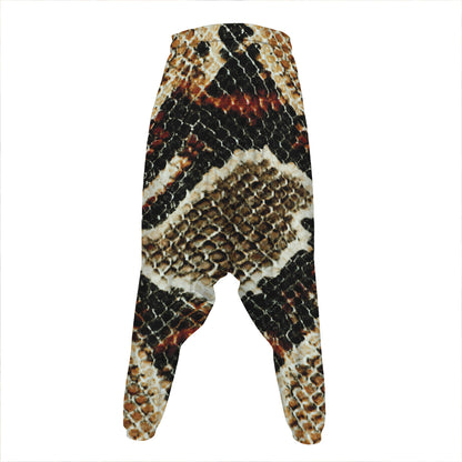 Brown And Black Snakeskin Print Hammer Pants