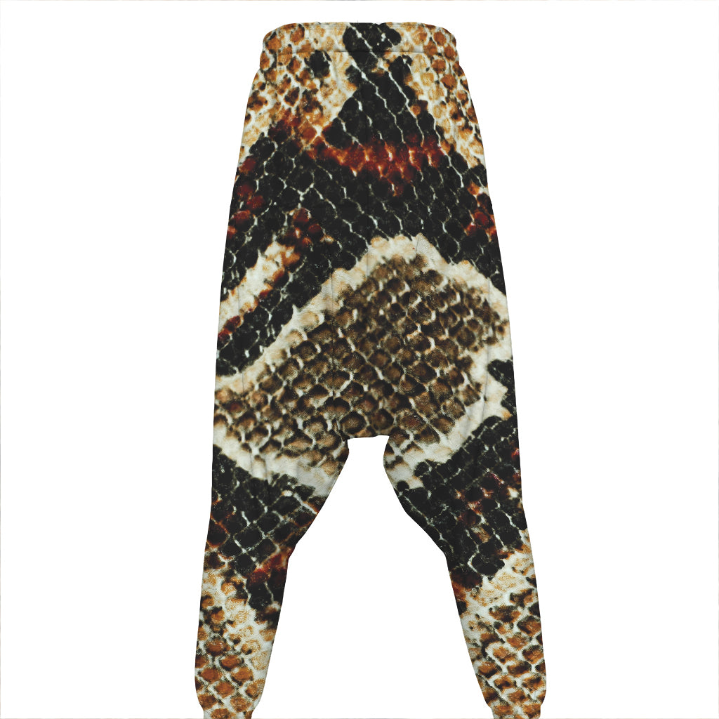 Brown And Black Snakeskin Print Hammer Pants