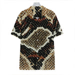 Brown And Black Snakeskin Print Hawaiian Shirt