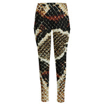 Brown And Black Snakeskin Print High-Waisted Pocket Leggings