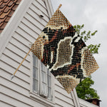 Brown And Black Snakeskin Print House Flag