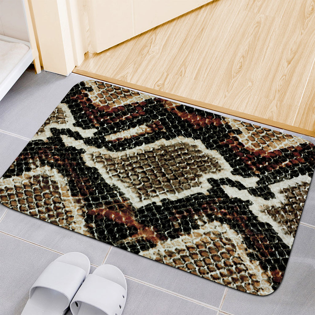 Brown And Black Snakeskin Print Indoor Door Mat