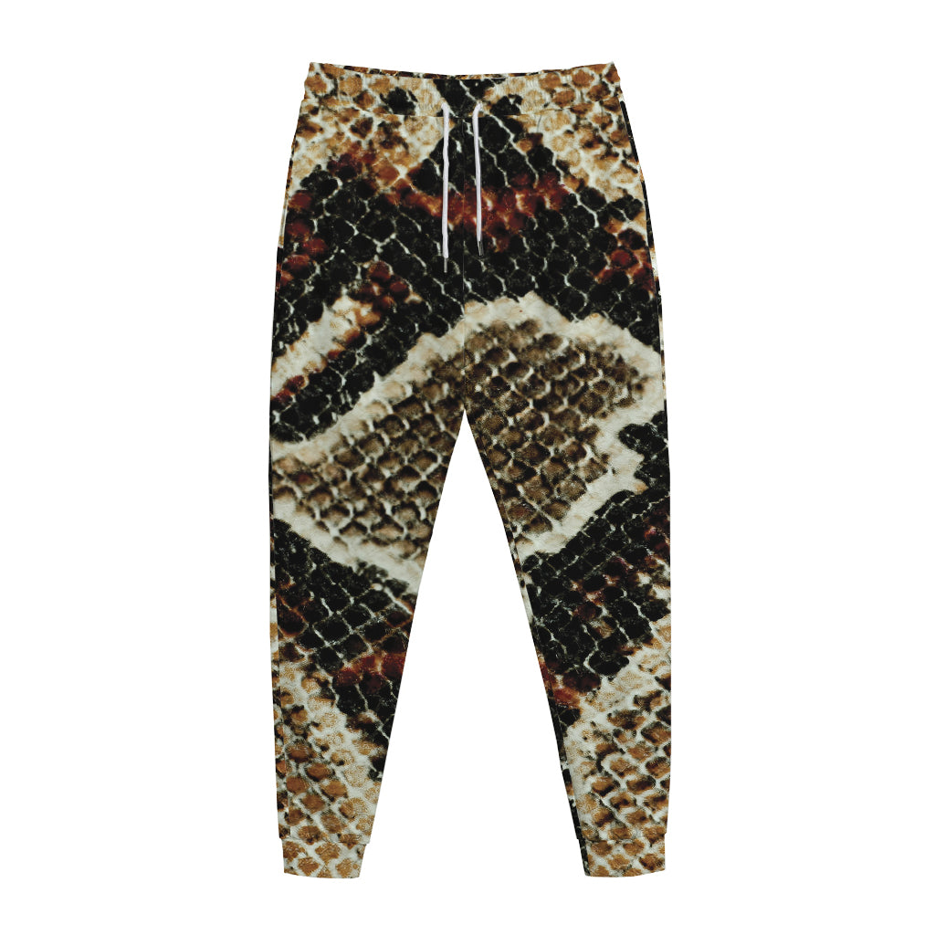 Brown And Black Snakeskin Print Jogger Pants
