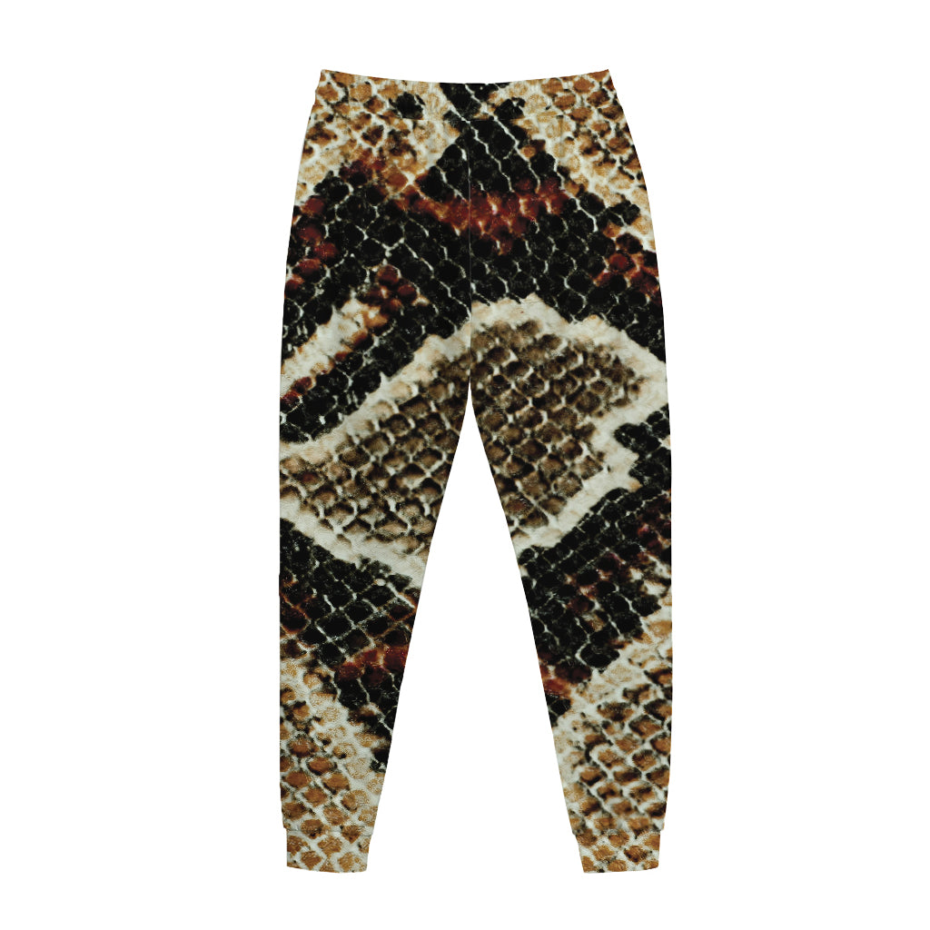 Brown And Black Snakeskin Print Jogger Pants