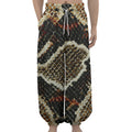Brown And Black Snakeskin Print Lantern Pants