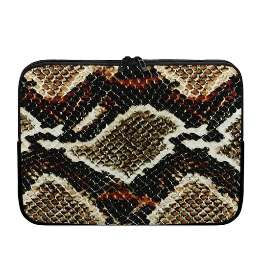 Brown And Black Snakeskin Print Laptop Sleeve