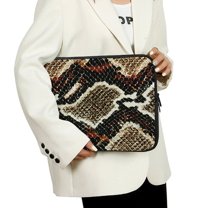 Brown And Black Snakeskin Print Laptop Sleeve