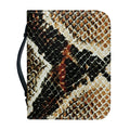 Brown And Black Snakeskin Print Leather Bible Cover