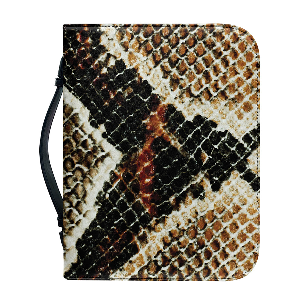 Brown And Black Snakeskin Print Leather Bible Cover