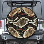 Brown And Black Snakeskin Print Leather Spare Tire Cover