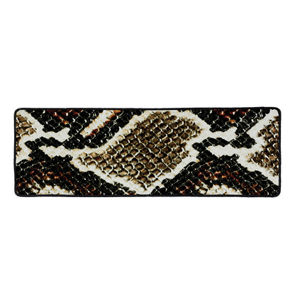 Brown And Black Snakeskin Print Long Kitchen Mat