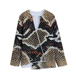 Brown And Black Snakeskin Print Long Sleeve Short Coat