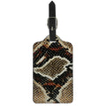 Brown And Black Snakeskin Print Luggage Tag
