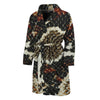 Brown And Black Snakeskin Print Men's Bathrobe