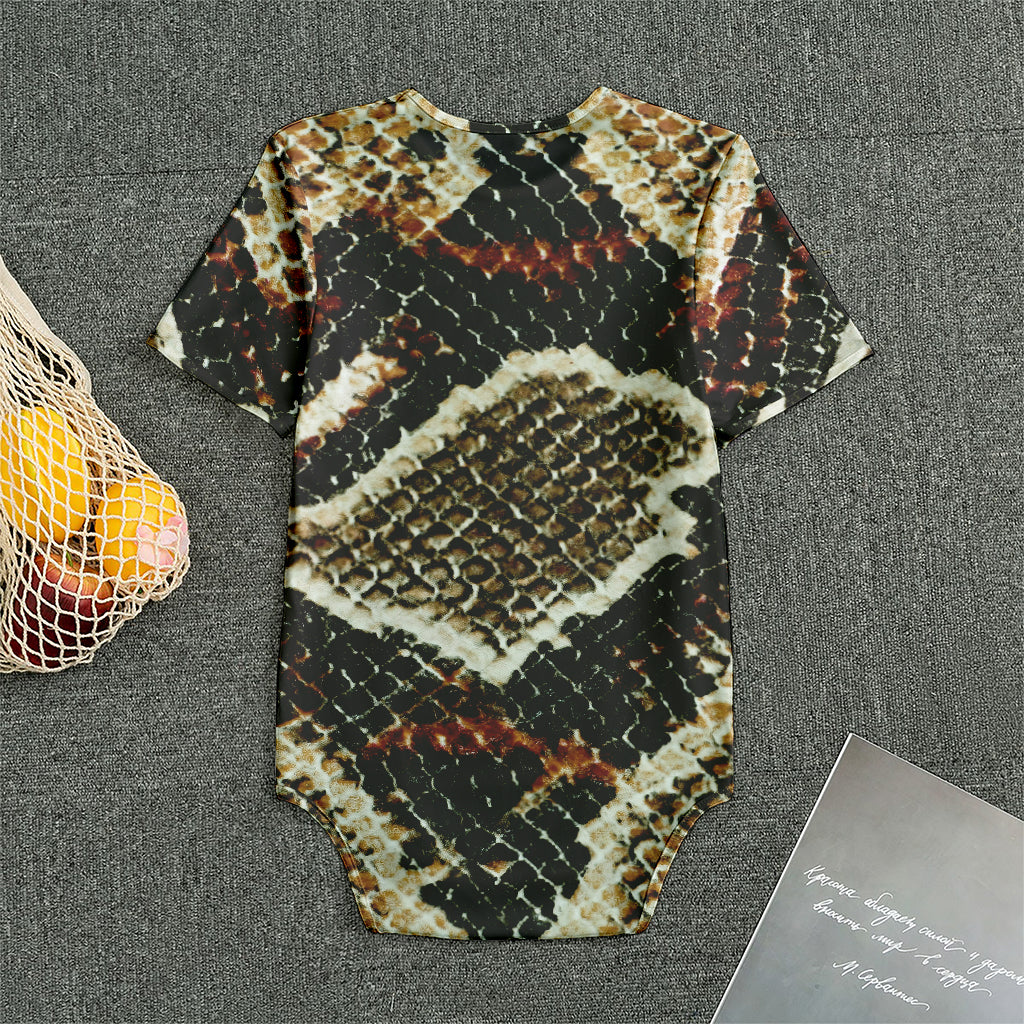 Brown And Black Snakeskin Print Men's Bodysuit
