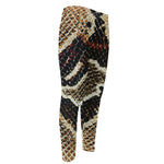 Brown And Black Snakeskin Print Men's Compression Pants