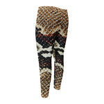 Brown And Black Snakeskin Print Men's Compression Pants