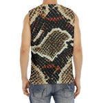 Brown And Black Snakeskin Print Men's Fitness Tank Top