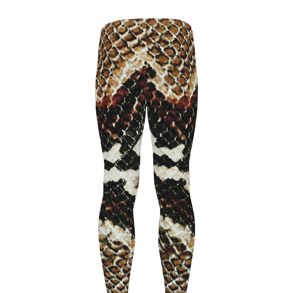 Brown And Black Snakeskin Print Men's leggings