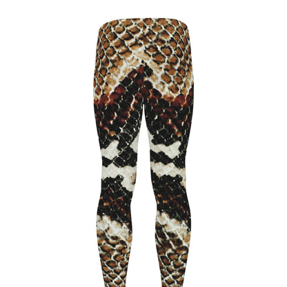 Brown And Black Snakeskin Print Men's leggings