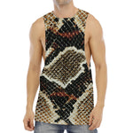 Brown And Black Snakeskin Print Men's Muscle Tank Top