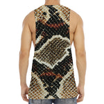 Brown And Black Snakeskin Print Men's Muscle Tank Top