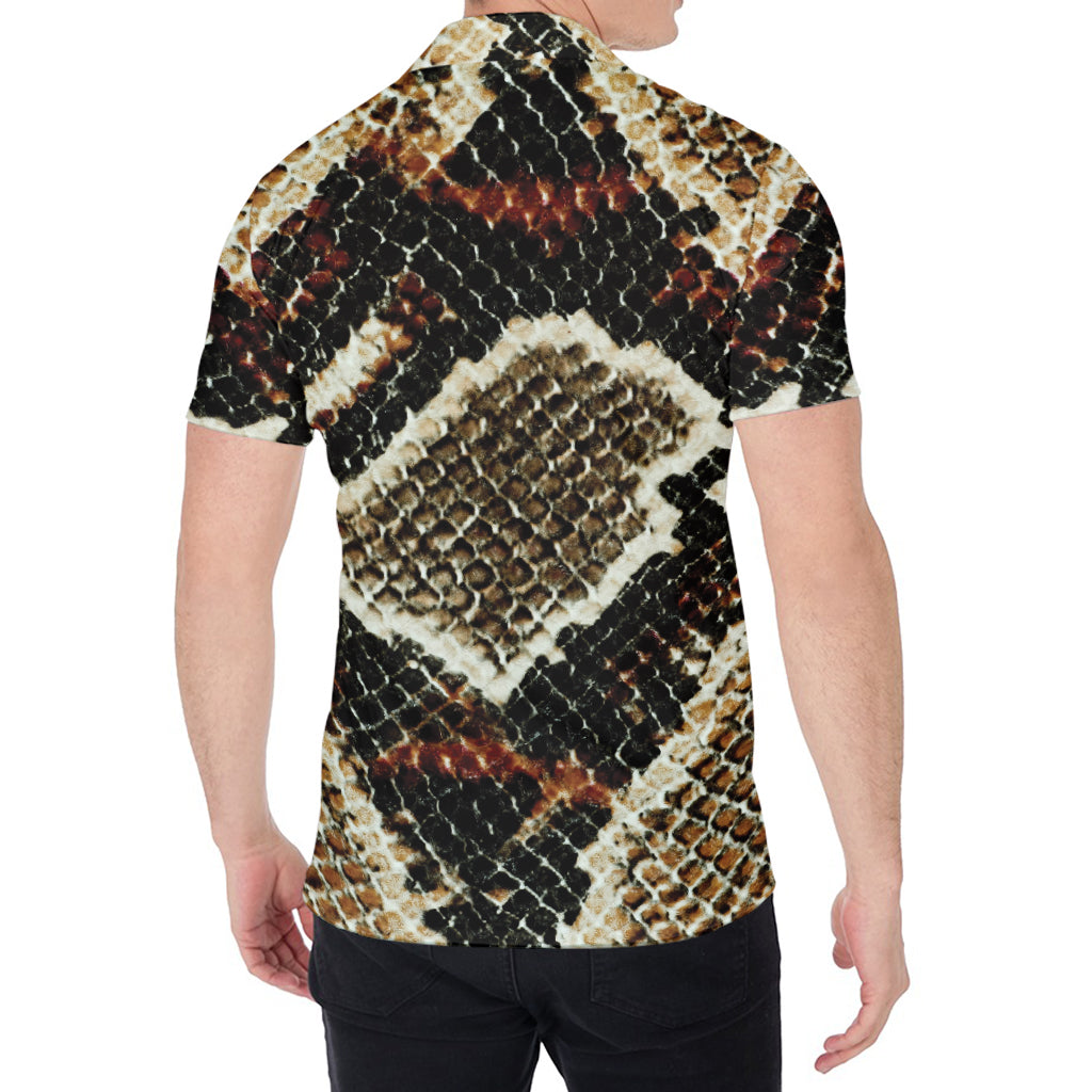 Brown And Black Snakeskin Print Men's Shirt