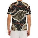 Brown And Black Snakeskin Print Men's Short Sleeve Rash Guard