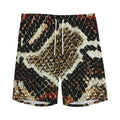 Brown And Black Snakeskin Print Men's Athletic Shorts