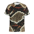 Brown And Black Snakeskin Print Men's Athletic T-Shirt