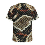 Brown And Black Snakeskin Print Men's Sports T-Shirt