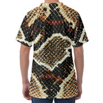 Brown And Black Snakeskin Print Men's Velvet T-Shirt