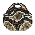 Brown And Black Snakeskin Print Neoprene Lunch Bag