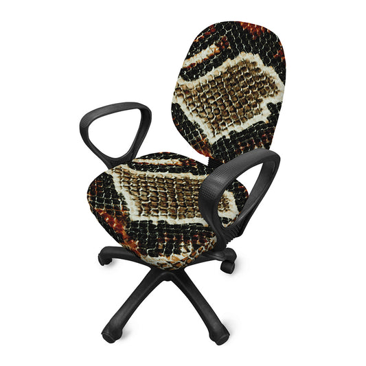 Brown And Black Snakeskin Print Office Chair Cover