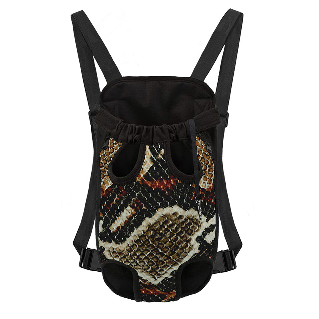 Brown And Black Snakeskin Print Pet Carrier Backpack