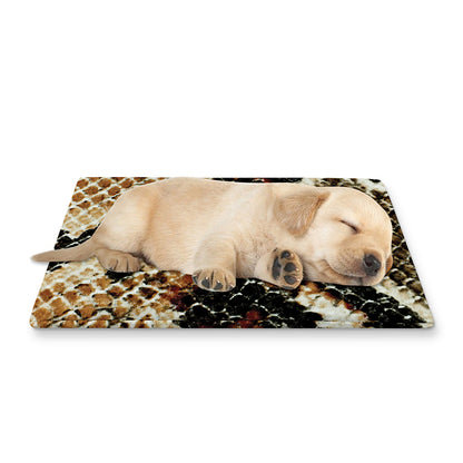 Brown And Black Snakeskin Print Pet Cooling Mat Cover