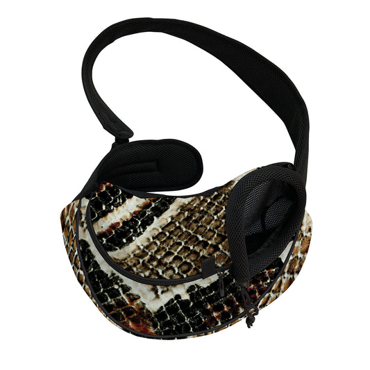 Brown And Black Snakeskin Print Pet Sling Carrier