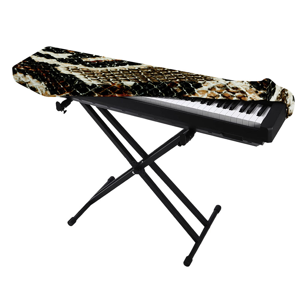 Brown And Black Snakeskin Print Piano Keyboard Cover