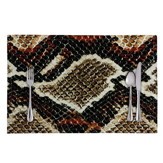 Brown And Black Snakeskin Print Placemat