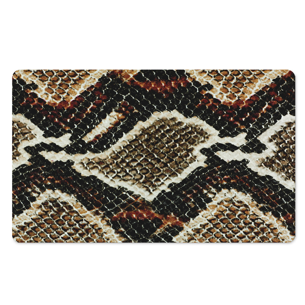 Brown And Black Snakeskin Print Polyester Doormat