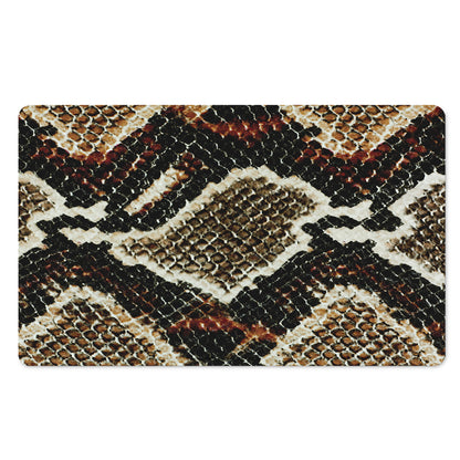 Brown And Black Snakeskin Print Polyester Doormat