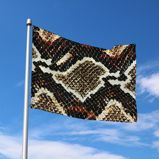 Brown And Black Snakeskin Print Polyester Flag