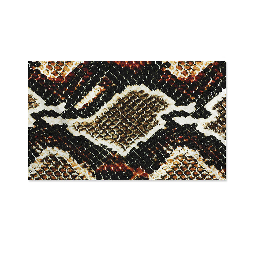 Brown And Black Snakeskin Print Polyester Flag