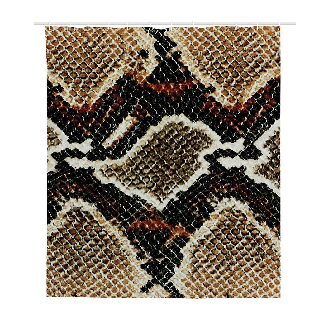 Brown And Black Snakeskin Print Polyester Shower Curtain