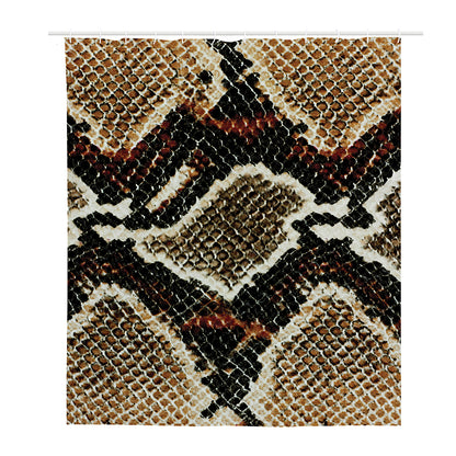 Brown And Black Snakeskin Print Polyester Shower Curtain