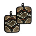 Brown And Black Snakeskin Print Pot Holders