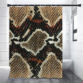 Brown And Black Snakeskin Print Premium Shower Curtain
