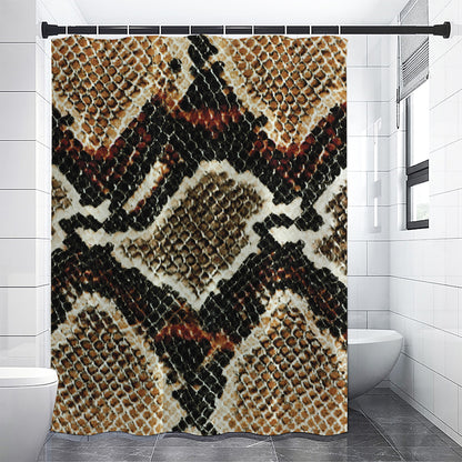 Brown And Black Snakeskin Print Premium Shower Curtain